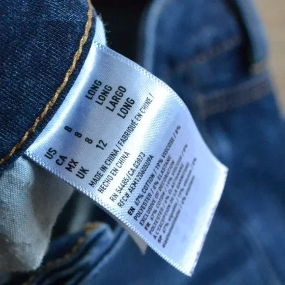 American Eagle Medium Wash Skinny Jegging Jean Size 8 Long - Picture 3 of 5